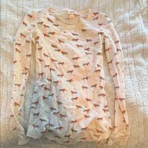 Mossimo Supply Co. Cream Long Sleeve Tee with Fox Print